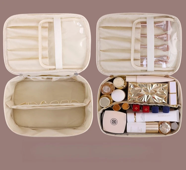 Premium Luxury PU Makeup Bag - Travel Organizer with Zipper