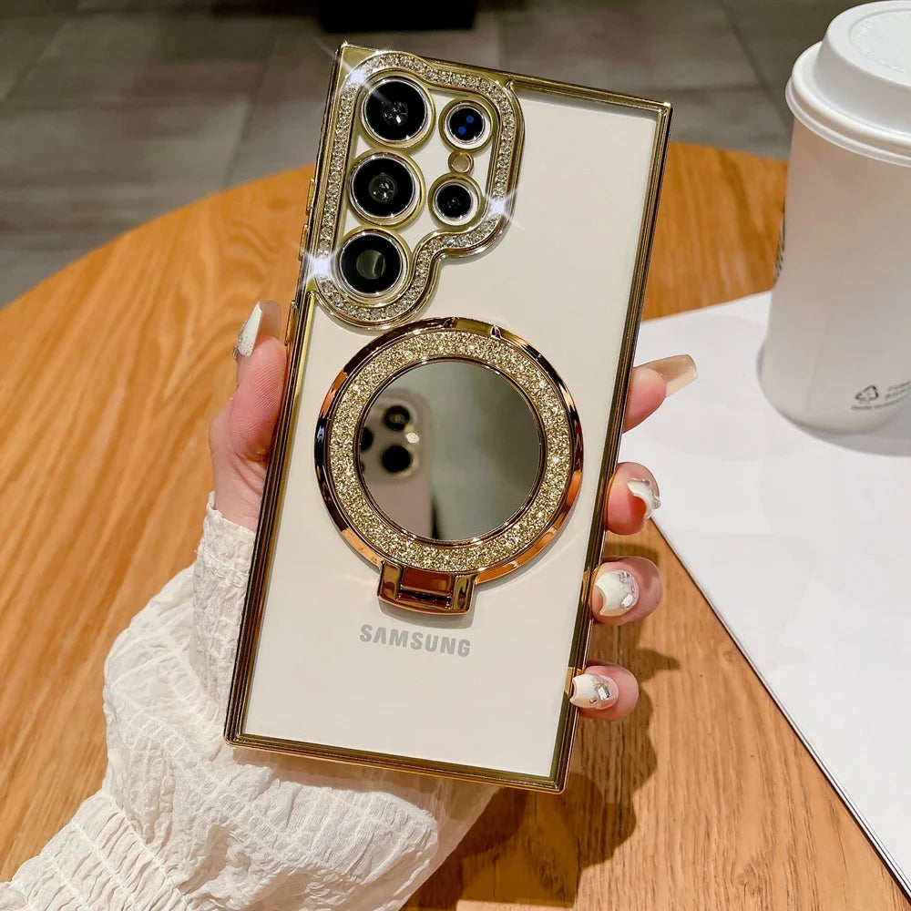 Luxury Magsafe Mirror Case for Samsung Galaxy - Plated Cover