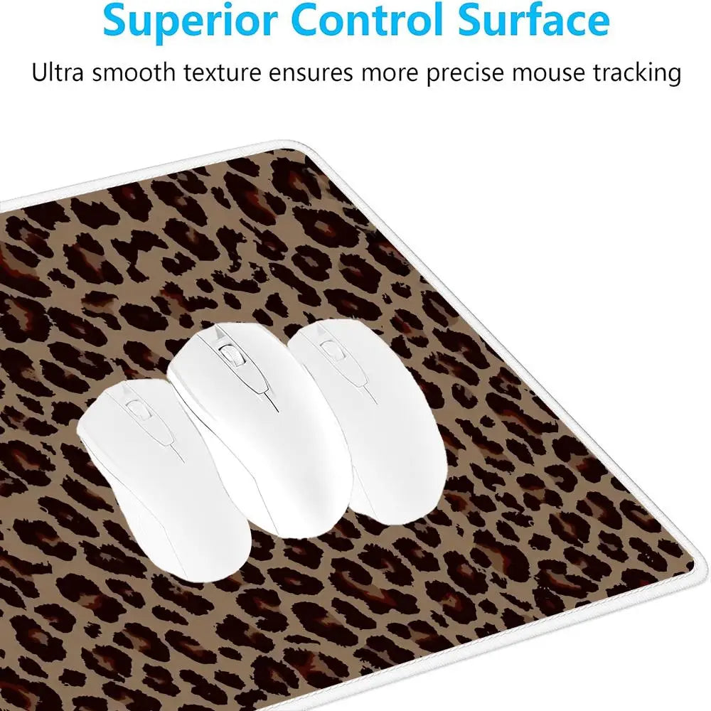Premium Leopard Print Mouse Pad - Extended Non-Slip Gaming Mat