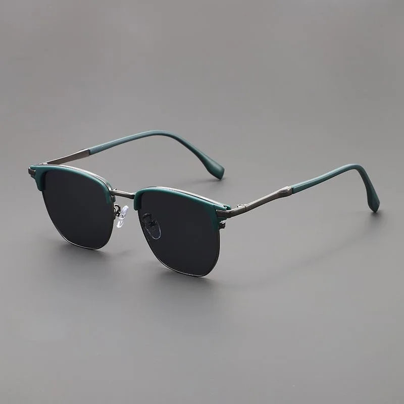 Designer Square Sunglasses - Vintage Gradient Alloy Frame