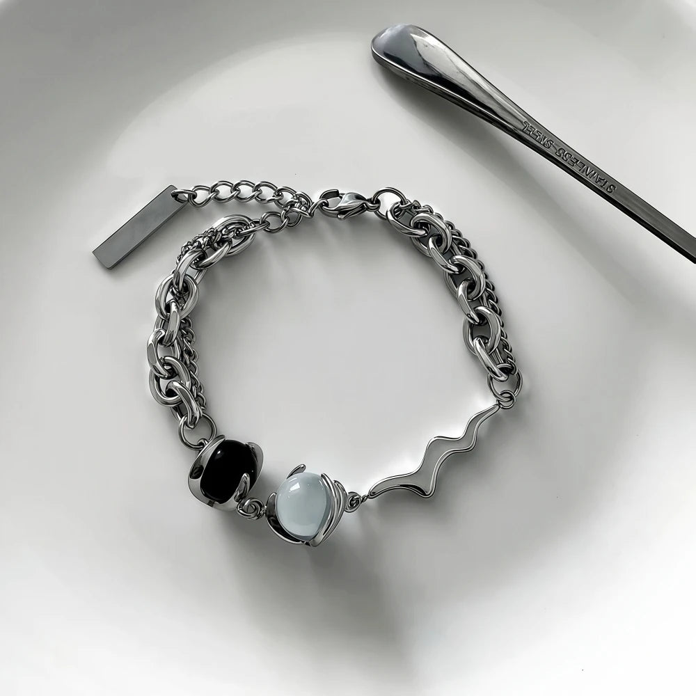 Luxury Titanium Steel Couple Bracelet - Fade-Resistant Kpop Charm