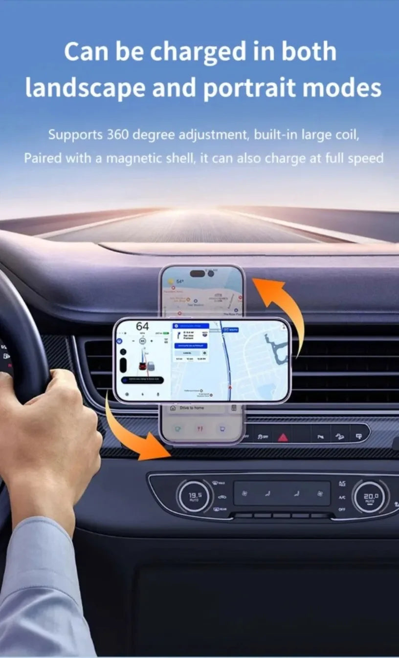 Premium Magsafe Car Wireless Charger - 15W Fast Vent Mount