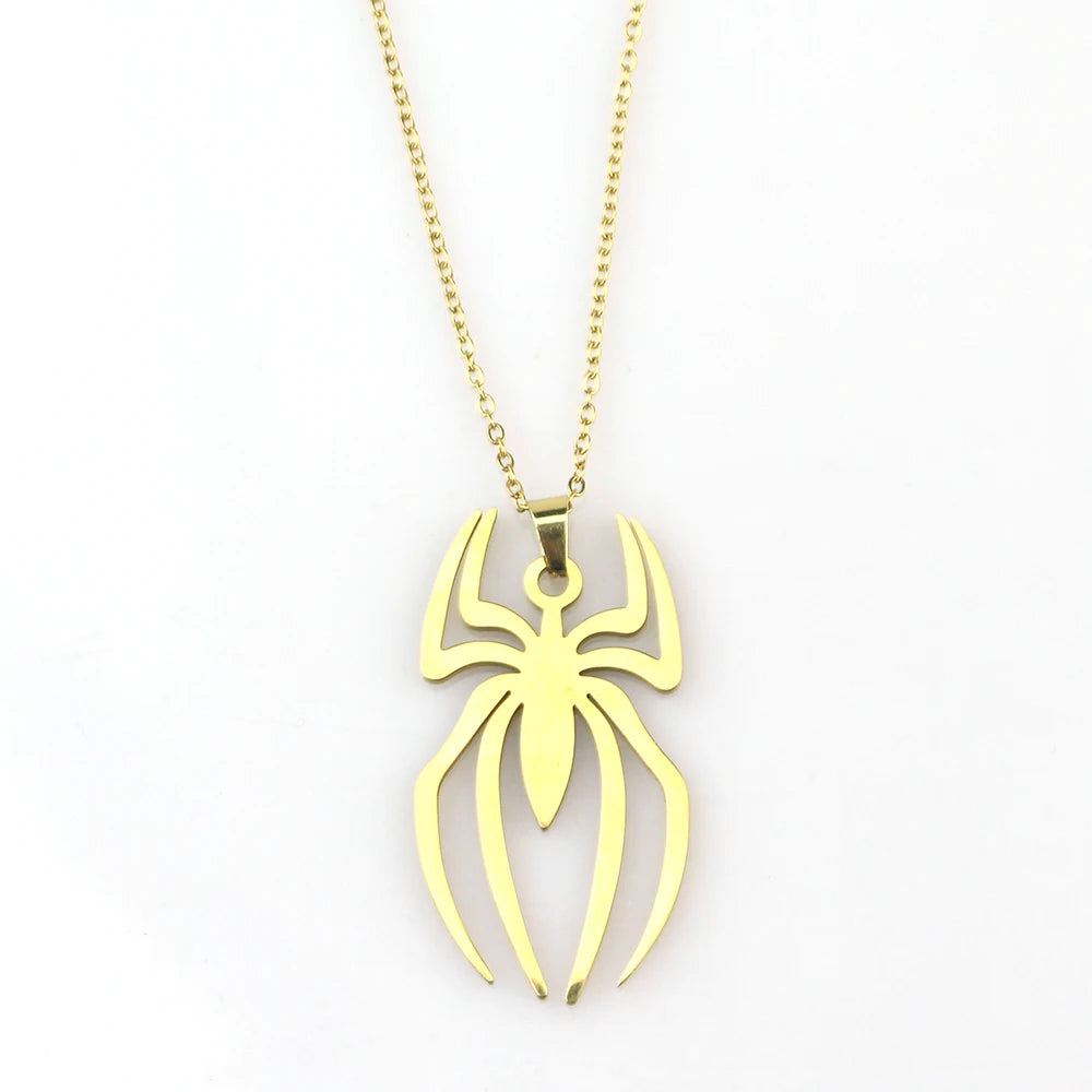 Vintage Spider Pendant Necklace - Gothic Punk Chain