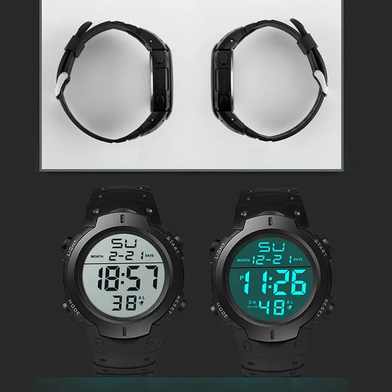 Premium Men's Digital Sports Watch - Multi-Functional Fitness Timer