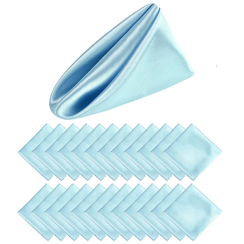 Elegant Satin Dinner Napkins - Set of 24 Square 12x12