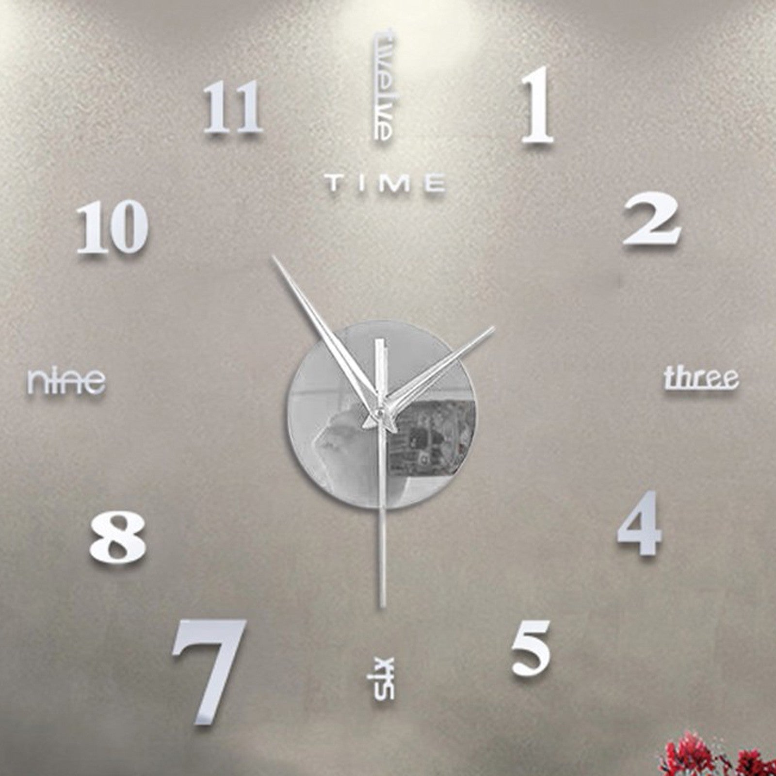 Elegant DIY Wall Clock - Mute Digital Sticker Design