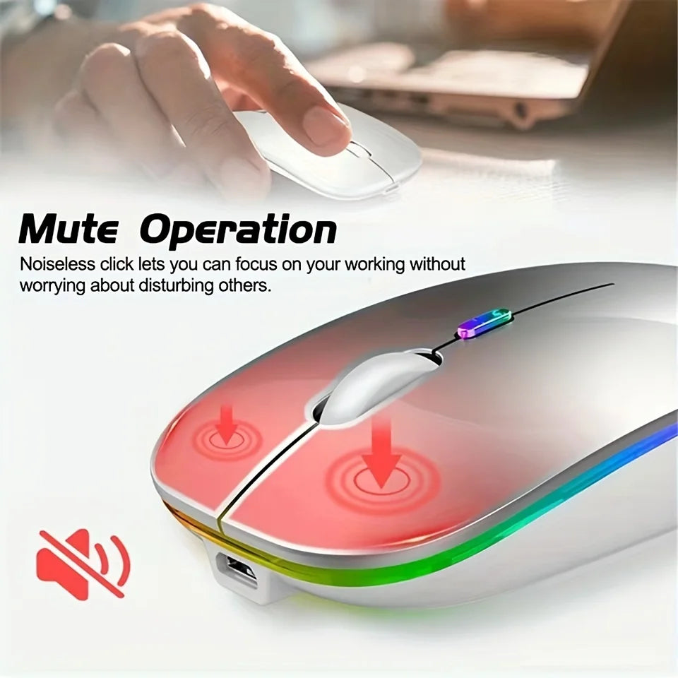 Premium Wireless Rechargeable Mouse - Silent 1600DPI Ergonomic