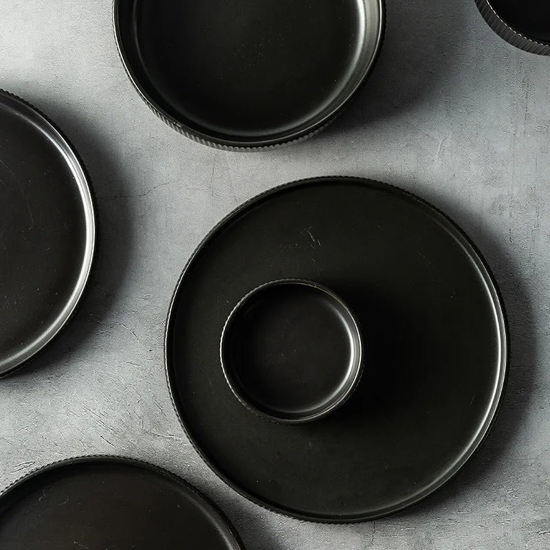 Premium Ceramic Dinnerware Set - Matte Glazed Japanese Style