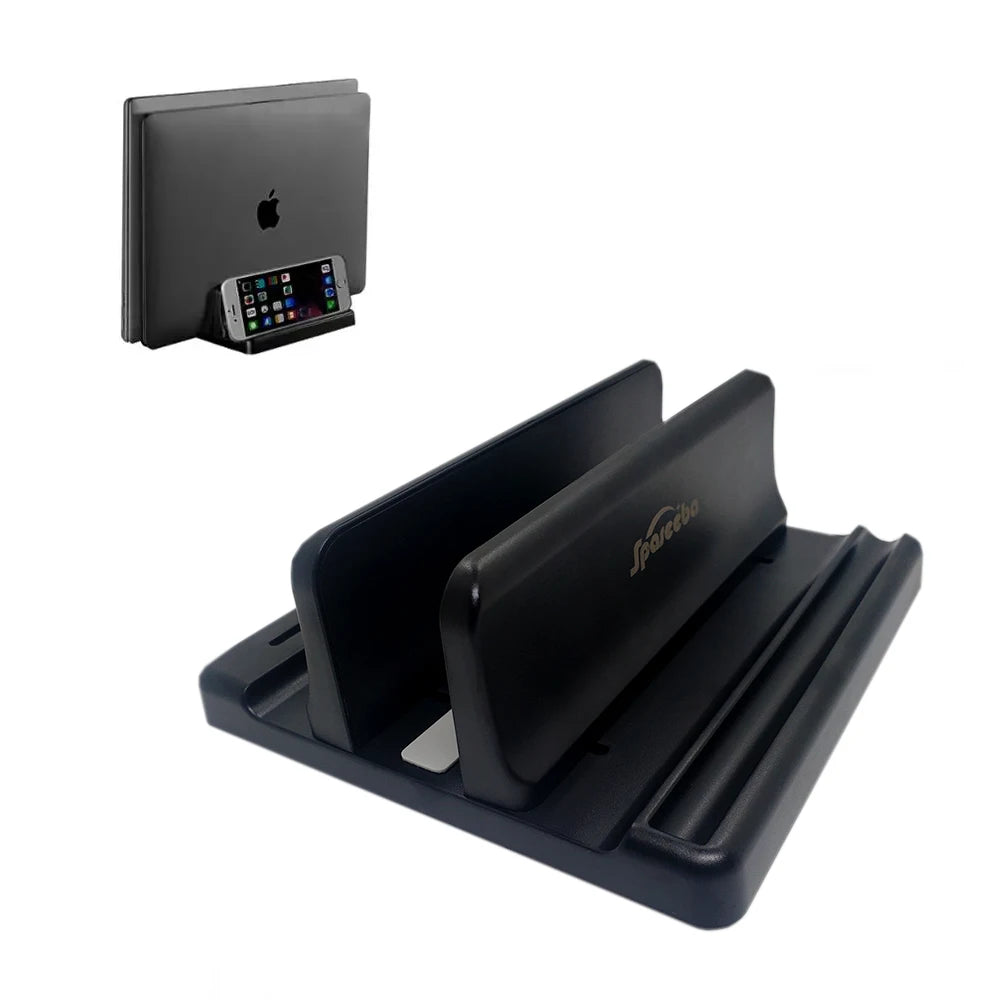 Premium Vertical Laptop Stand - Desktop Space Saver