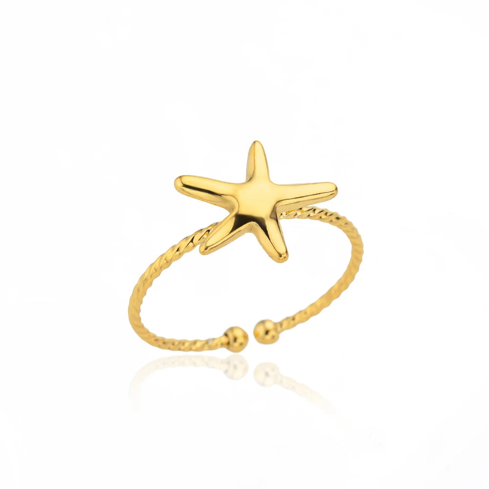 Luxury Classic Gold Stainless Steel Ring for Women