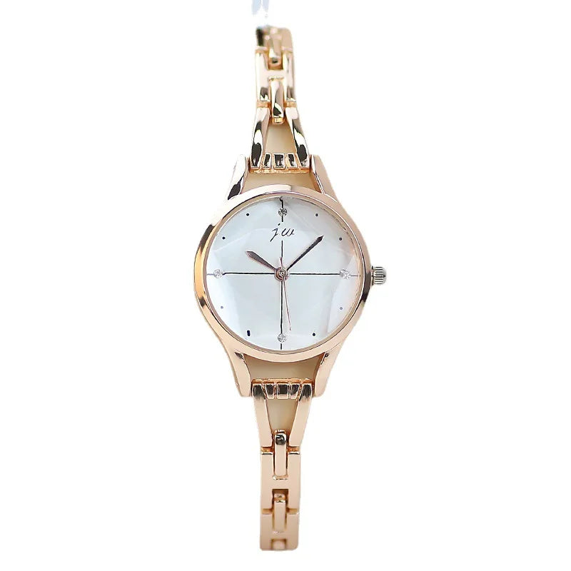 Elegant Ladies Bracelet Watch - Rhinestone Rose Gold Design