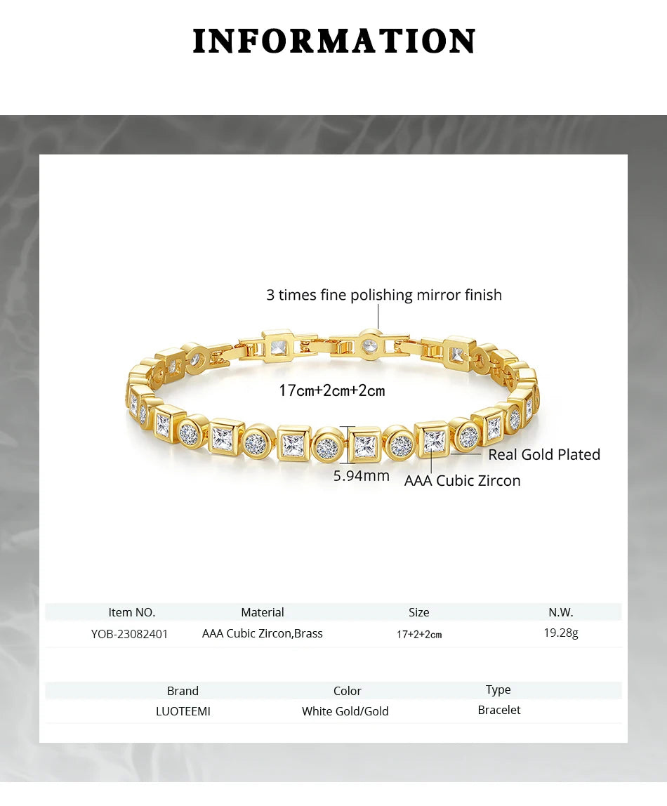 Elegant Luxury Cubic Zirconia Bracelet - Iced Out Crystal Design