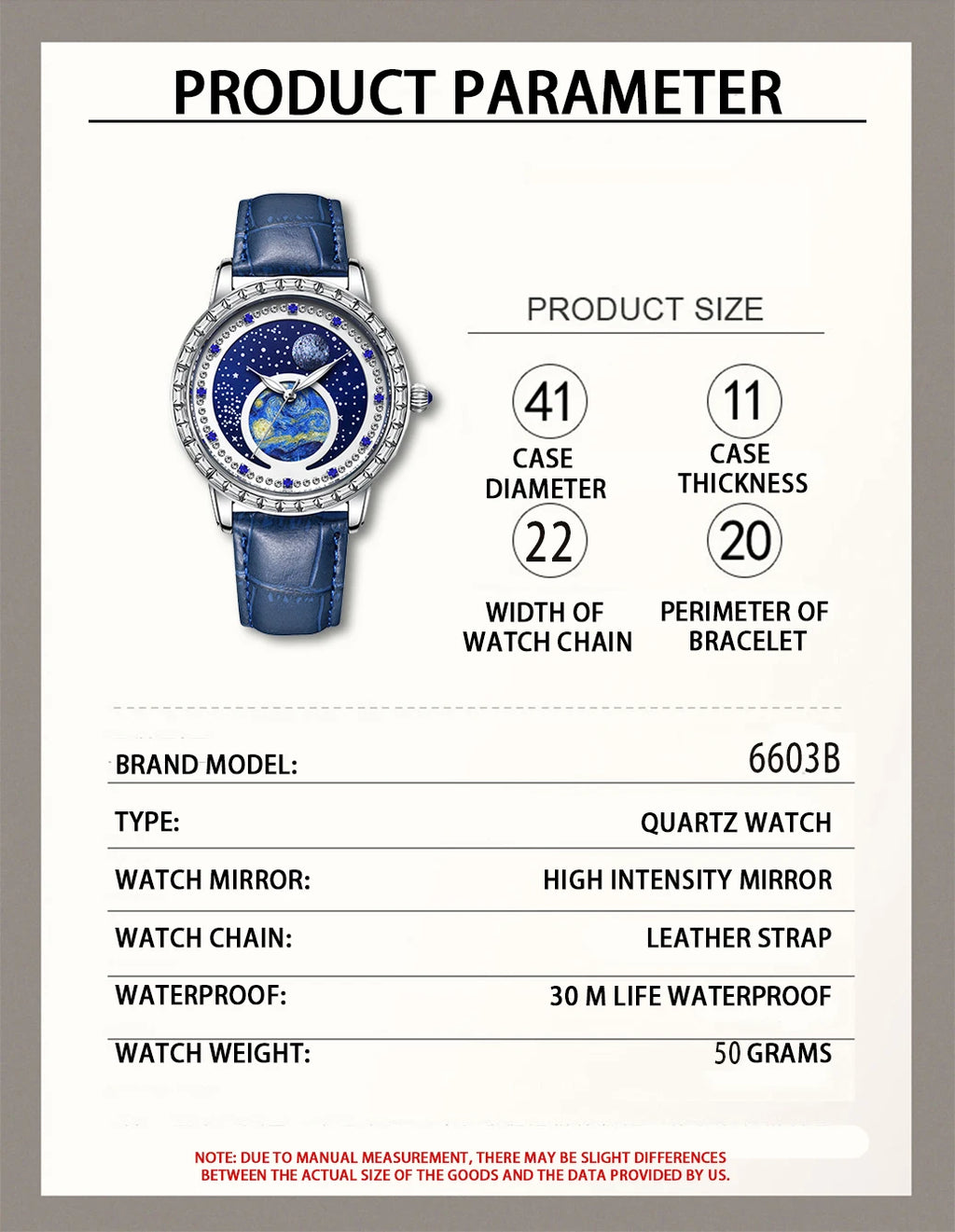 Luxury Men's Quartz Watch - Starry Sky Luminous Dial