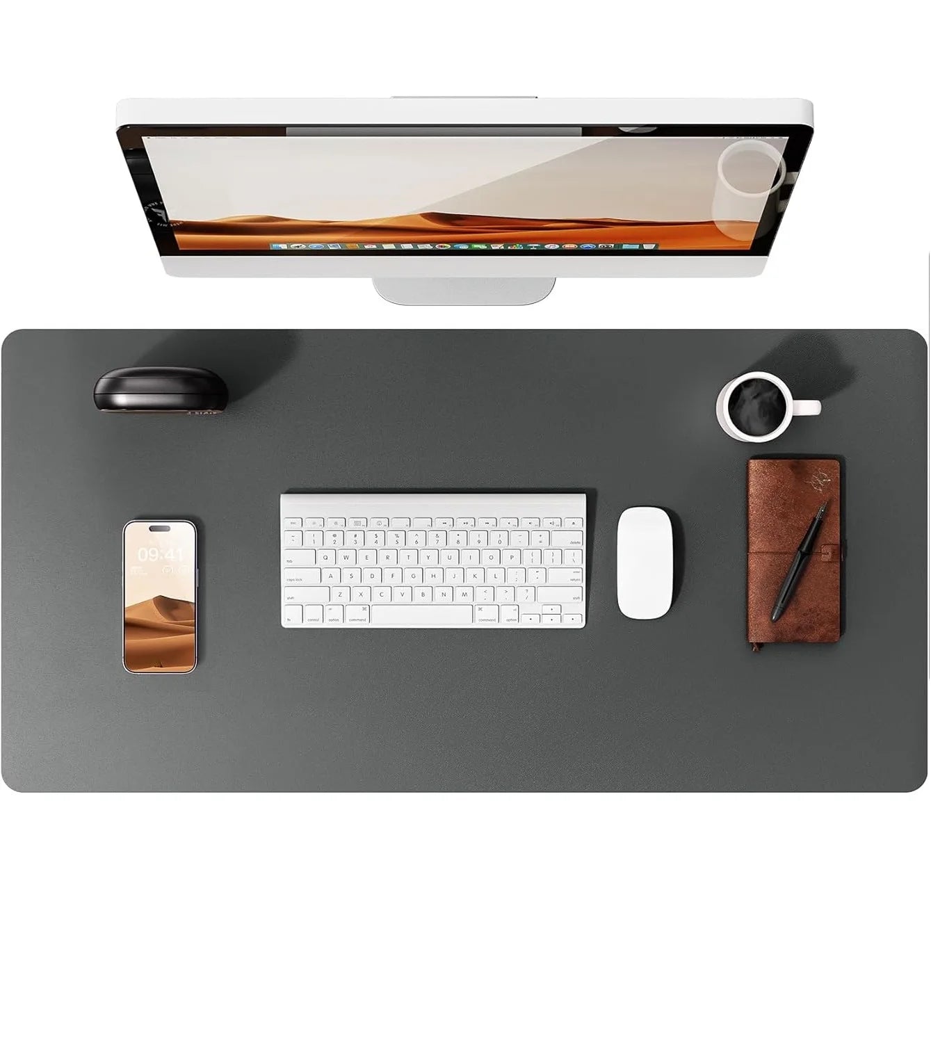 Premium Leather Desk Mat - Large Office Computer Protector