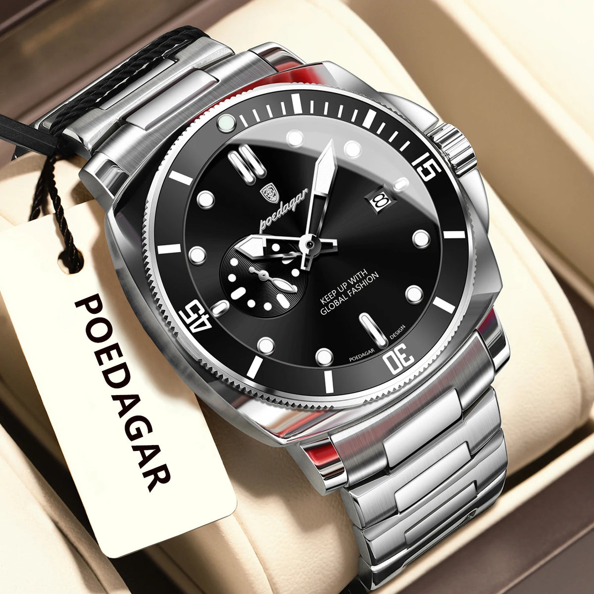 Luxury Men's Quartz Watch - Waterproof Stainless Steel Timepiece