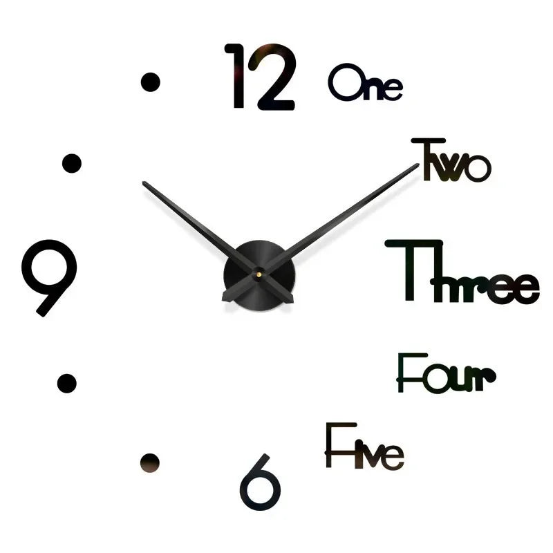 Elegant Modern Large Wall Clock - 3D DIY Quartz Design