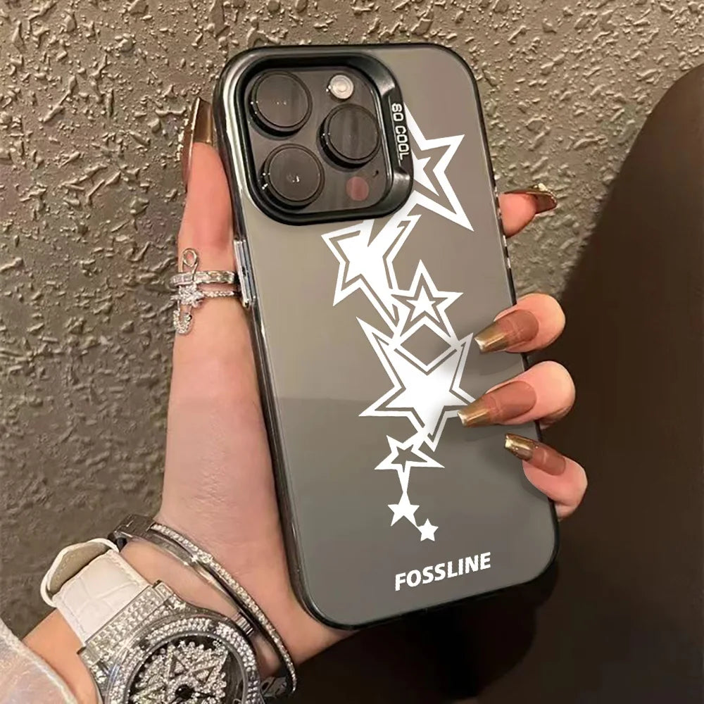 Premium Luxury iPhone Star Case - Hard Matte IMD Cover