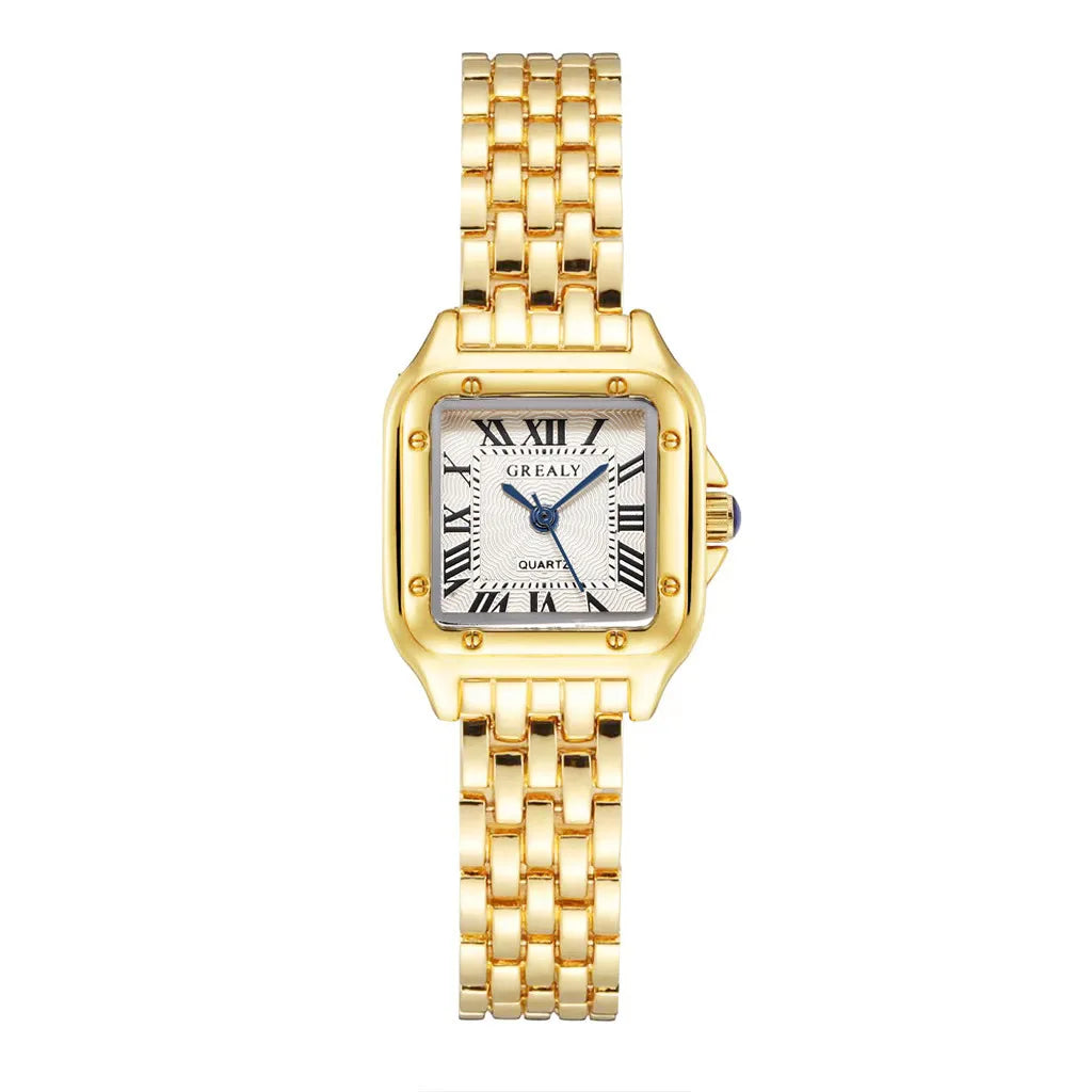 Elegant Women's Gold Stainless Steel Watch - Luxury Quartz Wristwatch