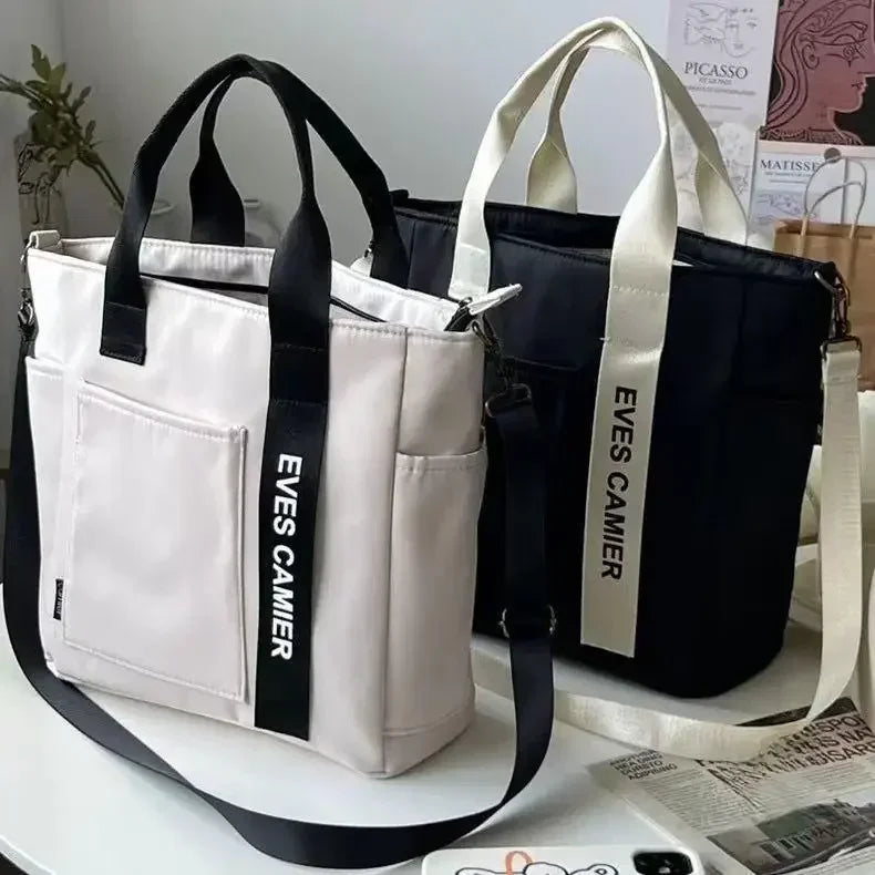 Elegant Casual Tote Bag - Waterproof Nylon Messenger