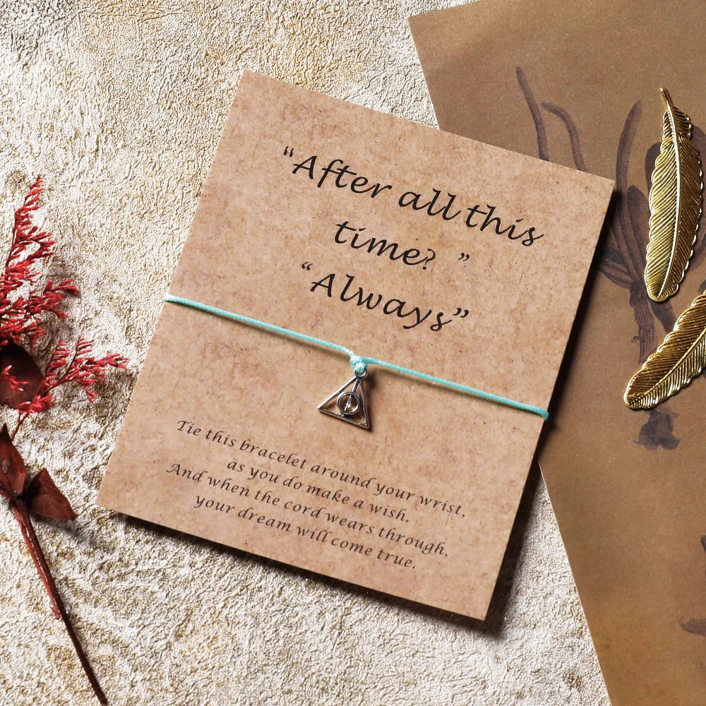 Deathly Hallows Wish Bracelet - Elegant Triangle Pendant Jewelry