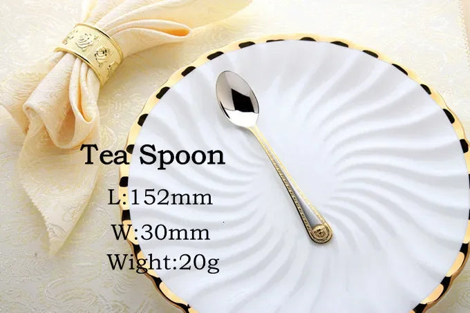 Elegant Gold Plated Cutlery Set - Vintage Western Design