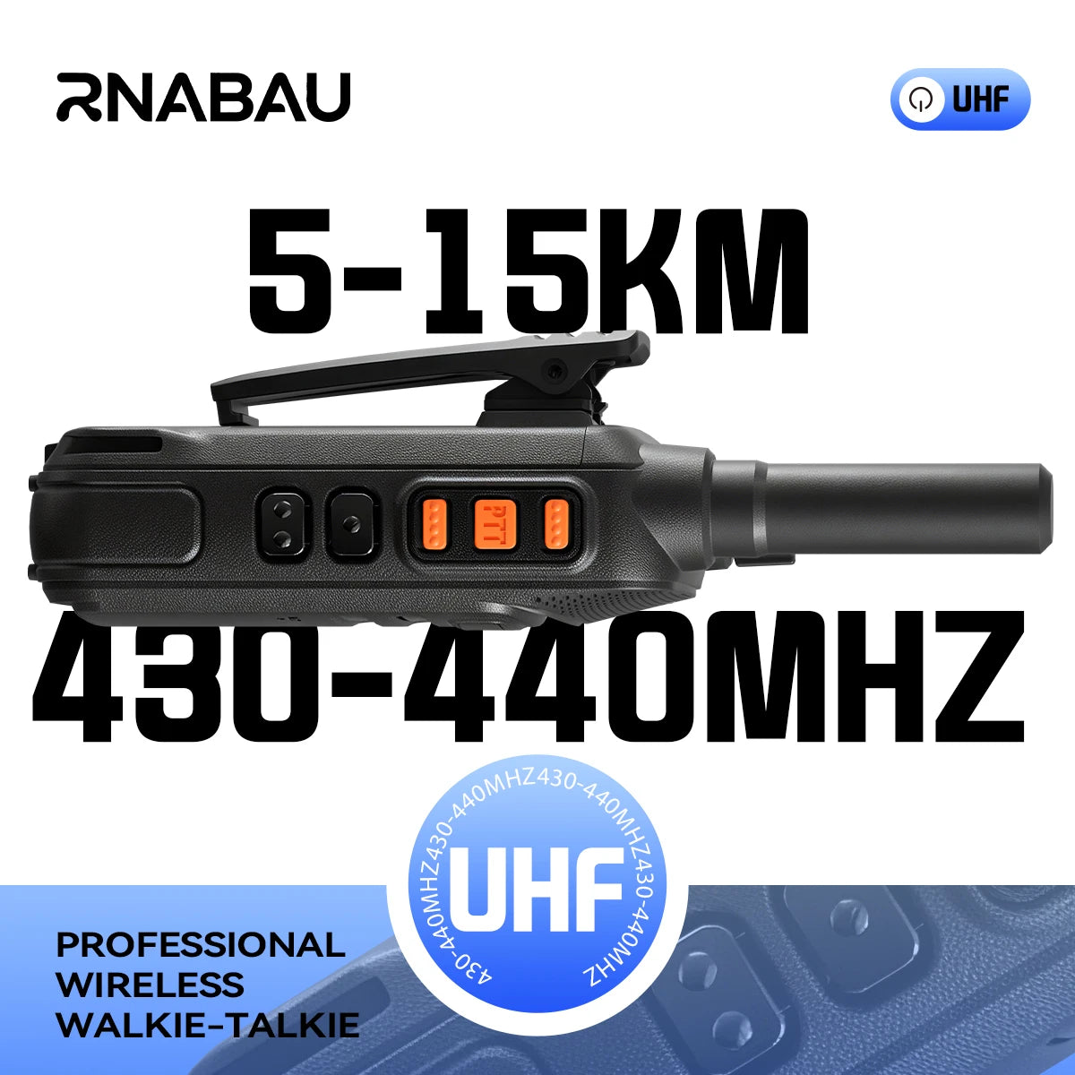 Professional UHF Long Range Walkie Talkie Set - 16 Channels