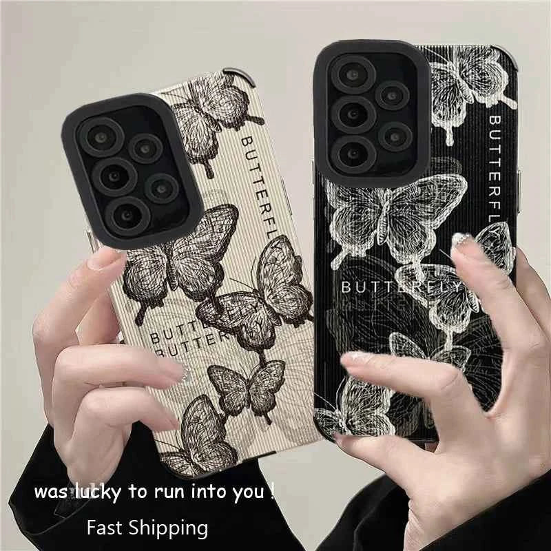 Retro Butterfly Phone Case - Slim Silicone Cover