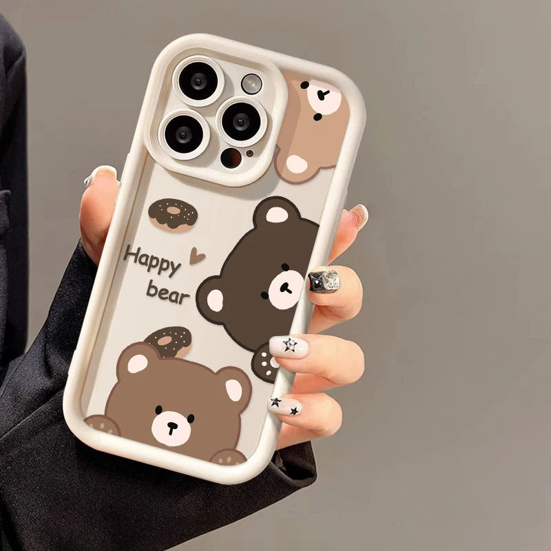 Premium Cute Bear iPhone Case - Shockproof Silicone Protection