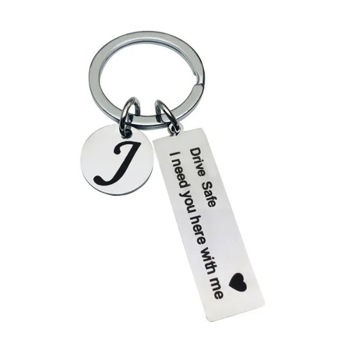 Premium Custom Initial Keychain - Engraved Stainless Steel