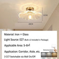 Luxury Flower Glass LED Ceiling Light - Elegant Corridor & Hallway Fixture