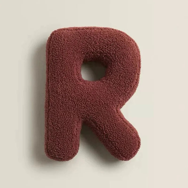 Personalized Alphabet Throw Pillow Soft Cotton Minimalist Monogram Cushion for Sofa Bed Home Decor Gift for Kids and Teens - Tulique