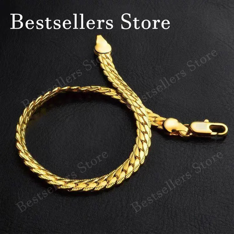Elegant Sterling Silver Embossed Bracelet - 18K Gold Plated