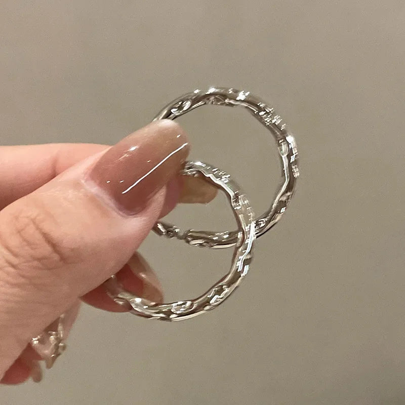 Elegant Geometric Hoop Earrings - Modern Irregular Circle Jewelry
