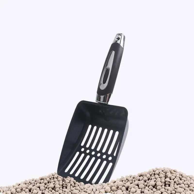 Premium Metal Cat Litter Scoop - Long Handle Cleaning Tool