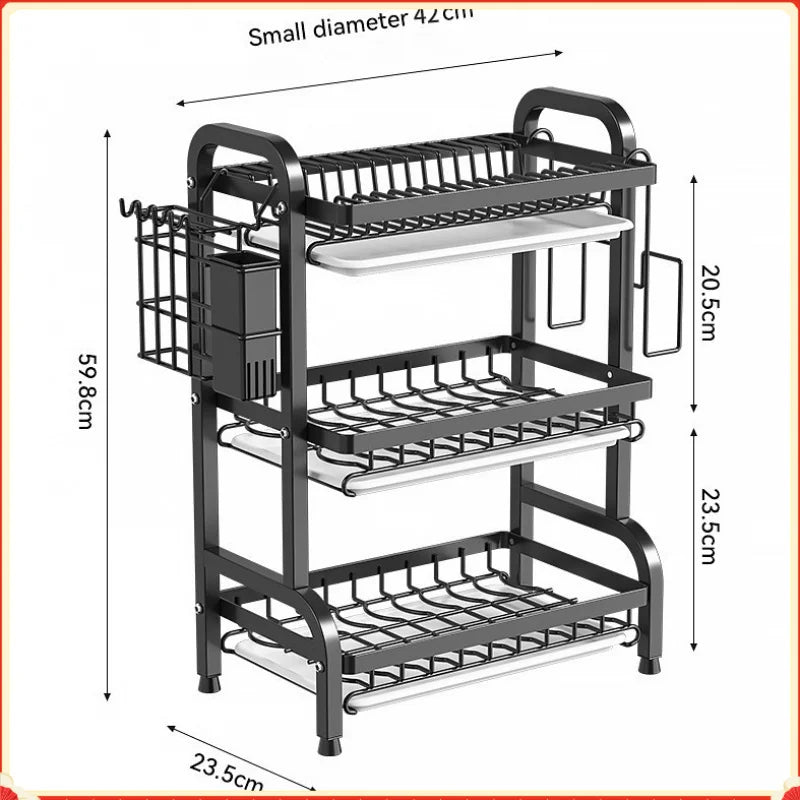 Premium Kitchen Tableware Organizer - Multi-use Drain Rack