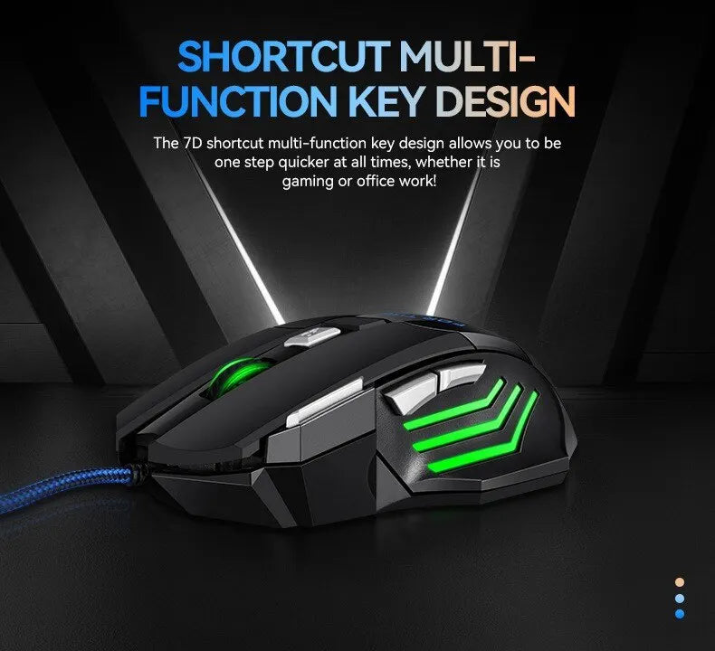Premium Ergonomic Gaming Mouse - RGB Backlit 7D Esports Wired