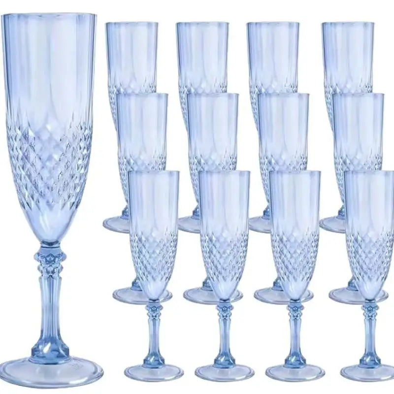 Elegant Champagne Goblet Set - Crystal High-Stem Wine Glasses