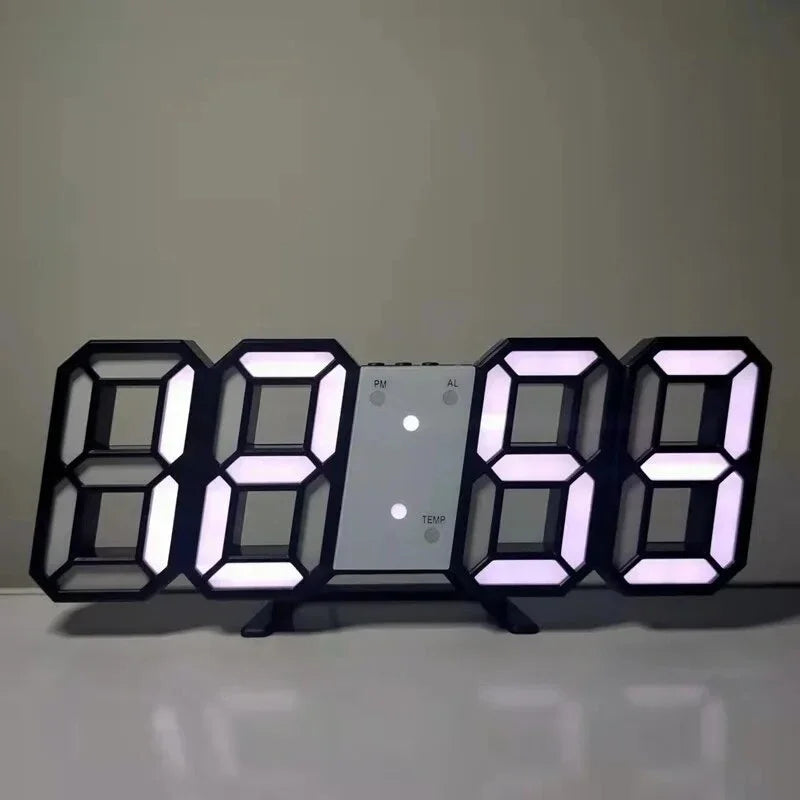 Modern LED Digital Clock - Sleek 3D Table & Wall Design