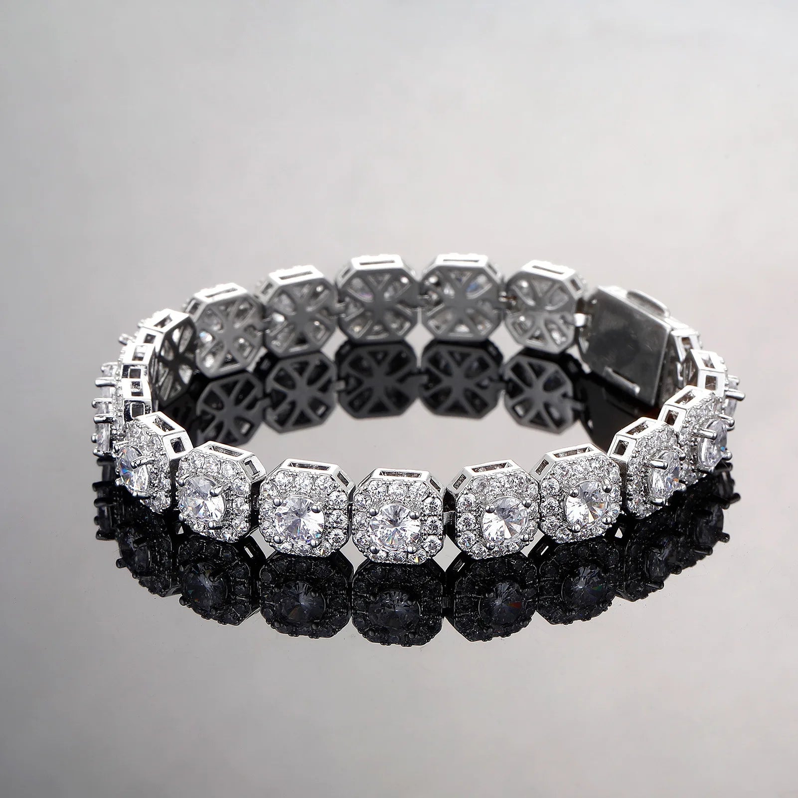 Luxury Men's Crystal Tennis Bracelet - Zirconia Pave
