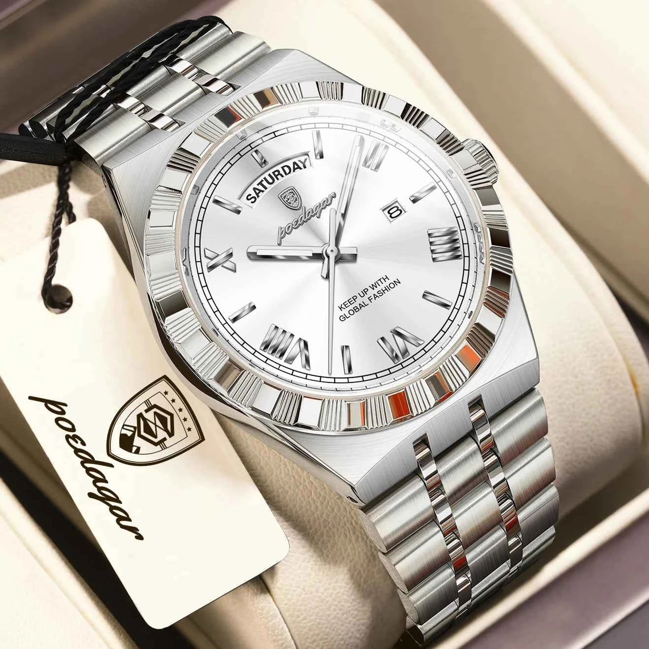 Luxury Men's Quartz Watch - Water Resistant & Luminous
