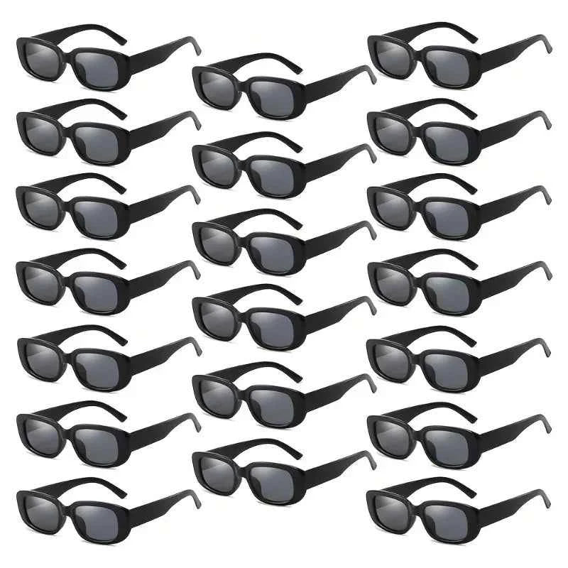 Exclusive Retro Rectangular Glasses Set - 20 Pairs