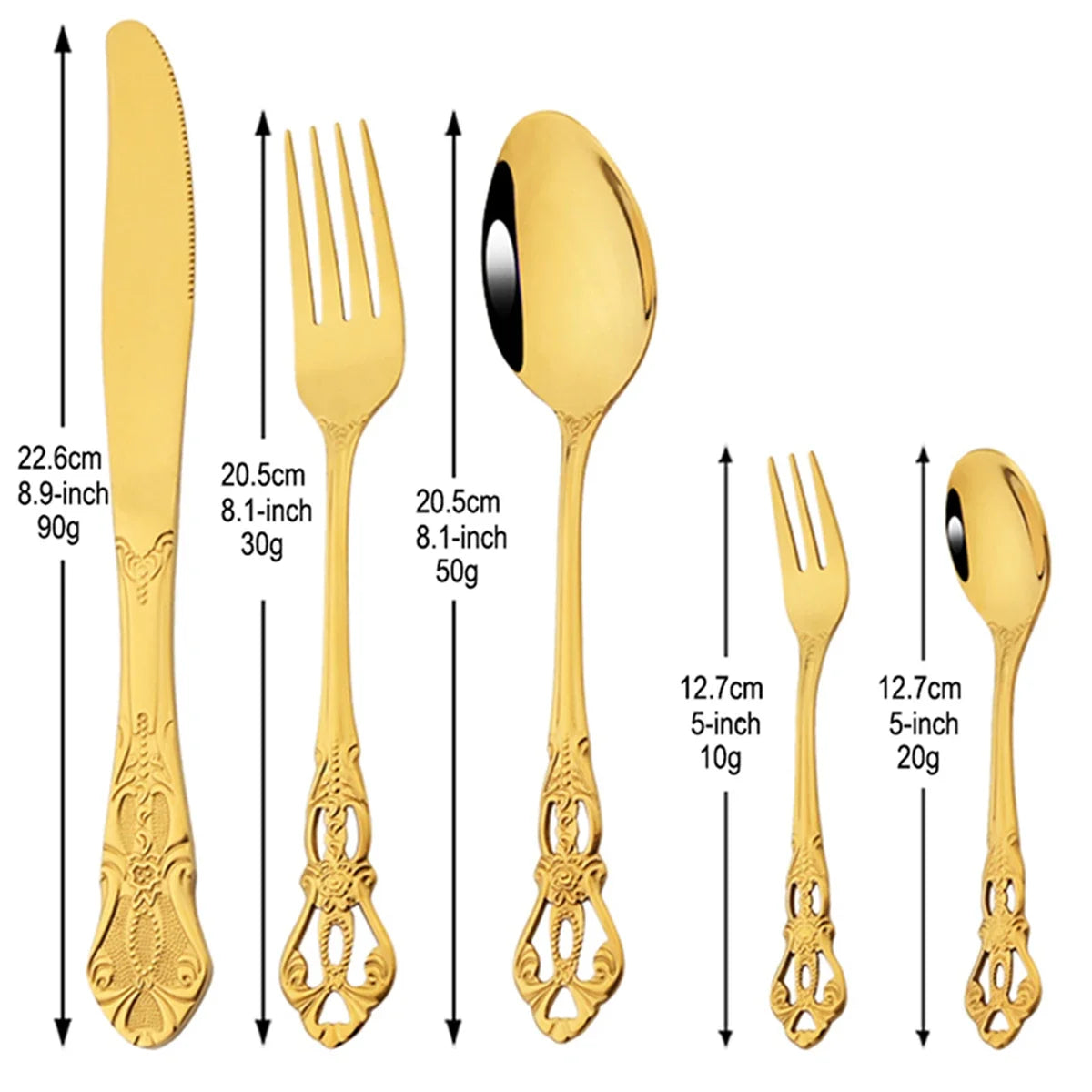 Elegant Rose Gold Dinnerware Set - 20-Piece Flatware