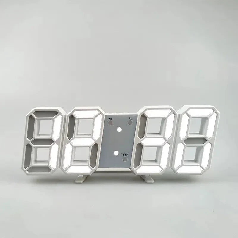 Modern LED Digital Clock - Sleek 3D Table & Wall Design
