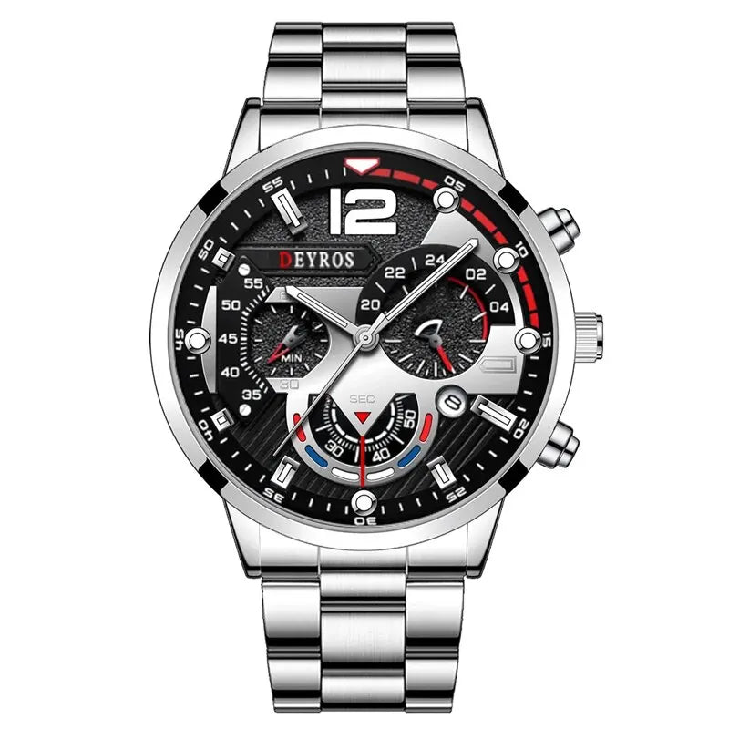 Luxury Men's Quartz Watch - Stainless Steel Business Casual