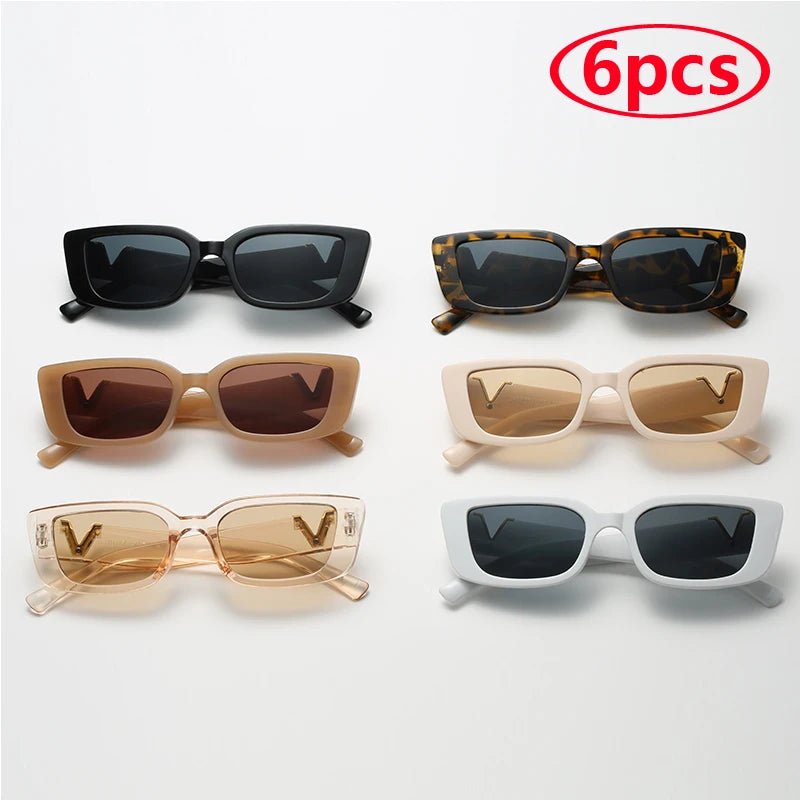 Luxury Vintage Rectangle Sunglasses - Classic Small Frame Eyewear