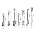 Elegant European Relief Flatware Set - Stainless Steel Tableware