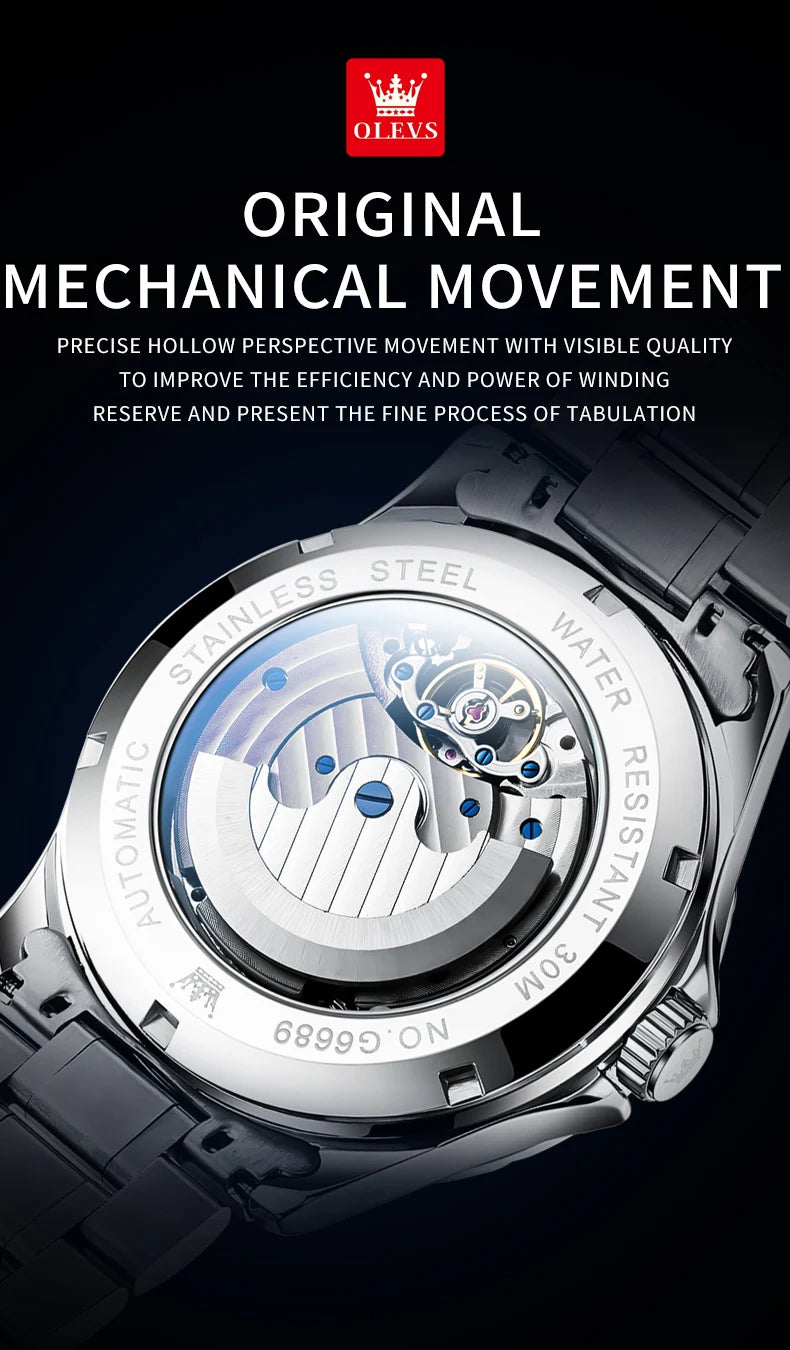 Luxury Men's Moon Phase Watch - Skeleton Chronograph