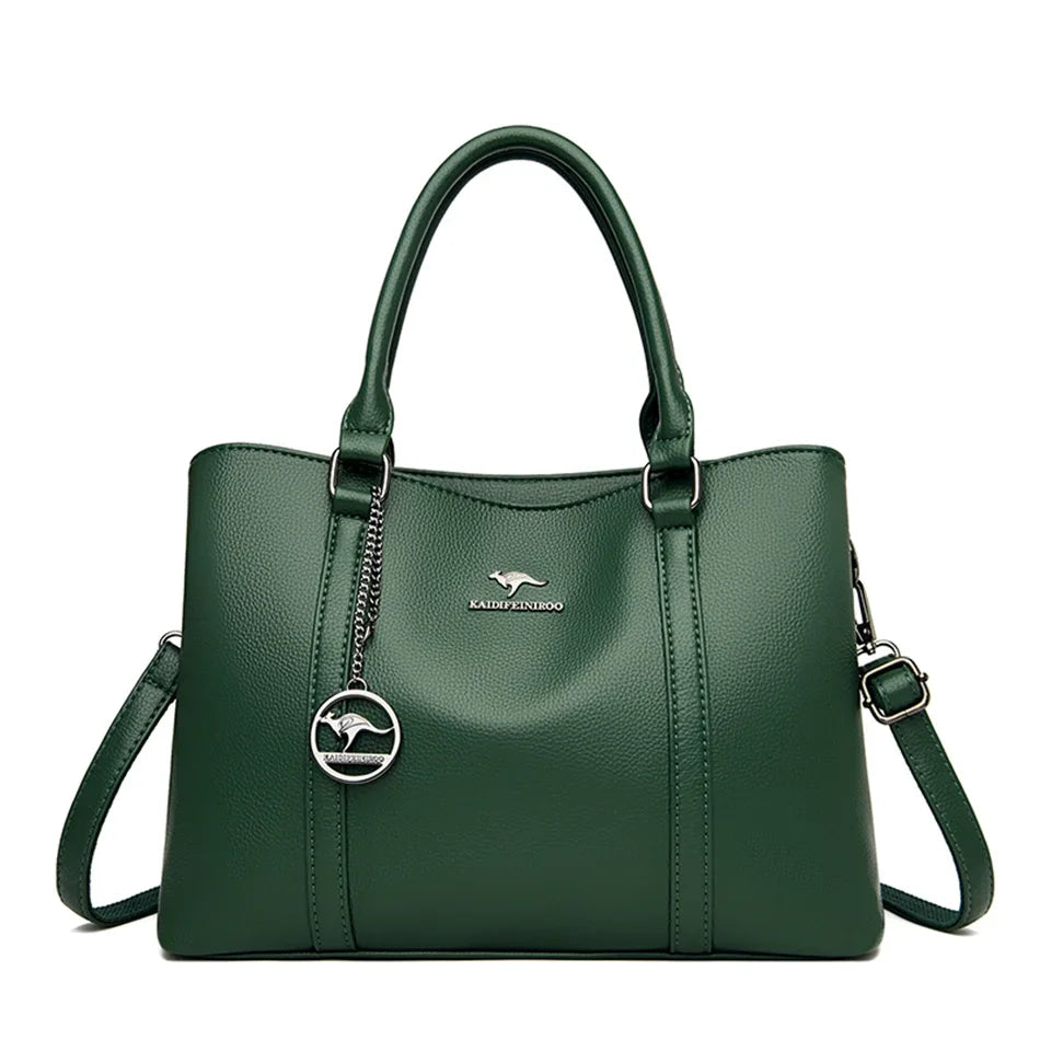Luxury Leather Shoulder Bag - Elegant Crossbody Tote