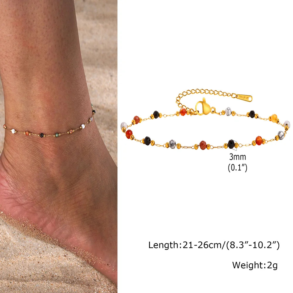 Exquisite Gold Plated Heart Anklet - Stainless Steel Foot Jewelry