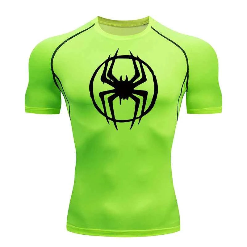 Premium Spider Graphic Compression Shirt - Quick Dry Athletic Tee